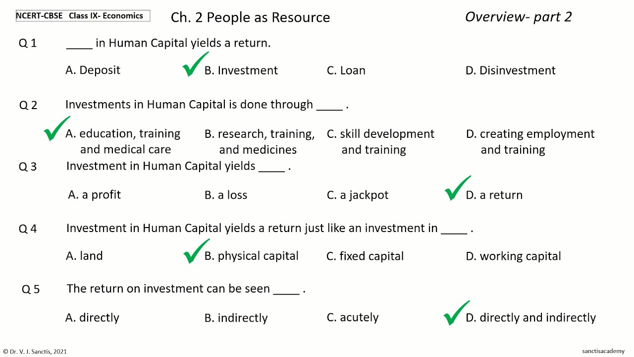 NCERT CBSE Economics Class 9 Chapter 2 People As Resource Overview ...