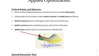 Calculus: Multivariable Applied Optimization