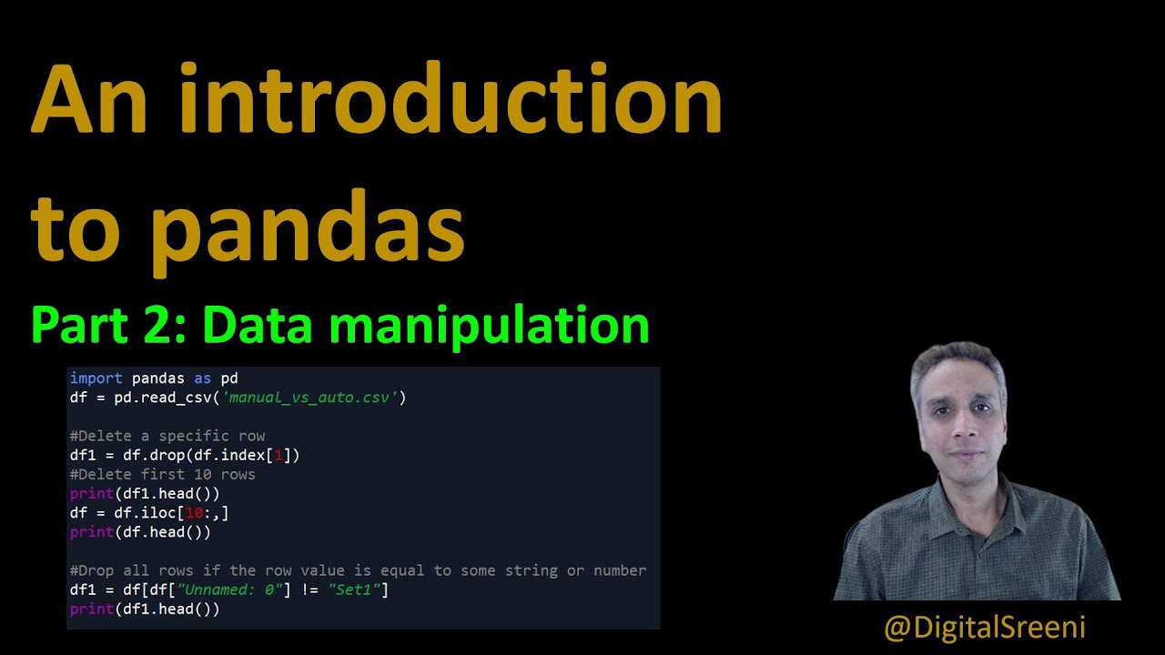 37 - Introduction To Pandas - Data Manipulation - YouTube