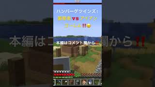 襲撃者‼️vsアイアンゴーレム‼️😠#小5 #ハンバーグツインズ #minecraft #マイクラ #マインクラフト #minecraftshorts #shorts #short #襲撃者 #犬