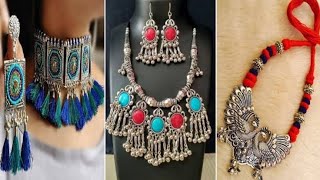 Beautiful Oxidized German Silver Necklace Designs 2020/ Oxidized silver jewellery collection for gir