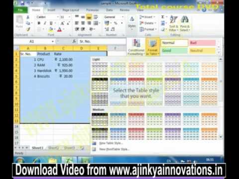 Excel 2010 Tutorial For Beginners, Full Tutorial Microsoft Excel 2010 ...