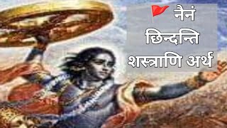 नैनं छिन्दन्ति शस्त्राणि नैनं दहति पावकः । न चैनं क्लेदयन्त्यापो न शोषयति मारुतः   का अर्थ ‌।