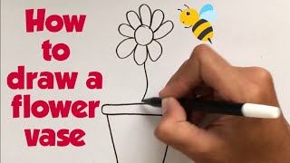 How to draw a flower vase with fun