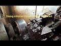 cutting external threads on lathe machine using die attachment with tailstock