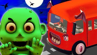 Spooky Scary Wheels On The Bus | NEW 3D Spooky Songs For Kids | PopTeenToons