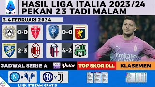 Hasil Liga Italia Tadi Malam - Frosinone vs Milan 2-3 | Serie A 2023/2024