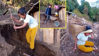 Anita Adhiraj working in field II Anita managing sheep habitant@pastorallifeofnepal