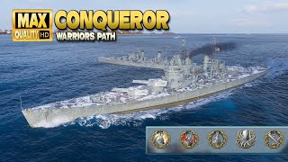 Battleship Conqueror on map Warrior´s Path - World of Warships