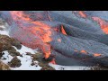 clip lava on snow and grass 2 min 4k geldingadalur eruption in iceland 2021