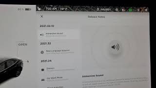 How to find the Tesla 2021.32.10 Update - Immersive Sound Option