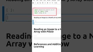Converting an Image to a NumPy Array! #python #programming