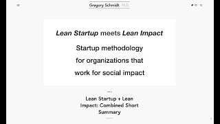 Lean Startup + Lean Impact: Combined Short Summary