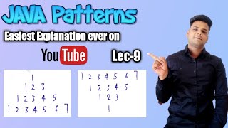 Number pattern programs in java | Advanced Number pyramid pattern programs in java