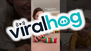 Baby Crawls Over to Mom for Toy and Phone || ViralHog