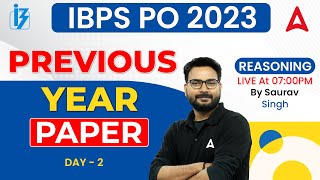 IBPS PO 2023 | IBPS PO Reasoning Previous Year Paper | By Saurav Singh