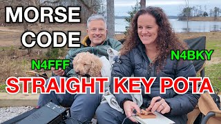 CW Activation with POTA Rose crazy dog 🐶 🤣  |  Morse Code Straight Key Practice