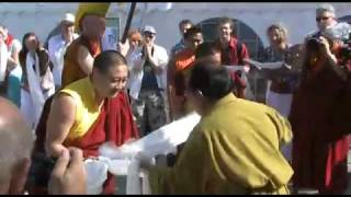 Dilgo Khyentse Yangsi Rinpoche arrives at Lerab Ling and is welcomed by Sogyal Rinpoche