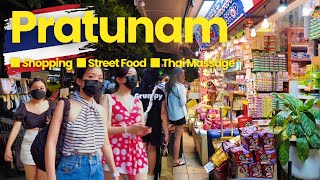 [4K] Recorrido a pie por la calle comercial Pratunam de Bangkok (ASMR: sonido urbano binaural)