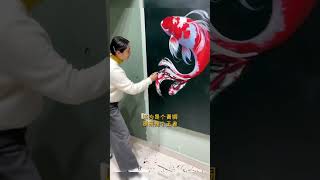 绝！女子随性操作手绘锦鲤，惊艳网友：仿佛画中鱼儿欲出水！#高手在民间 #锦鲤 #手绘 #shorts