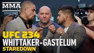 UFC 234: Robert Whittaker vs. Kelvin Gastelum Press Conference Staredown - MMA F