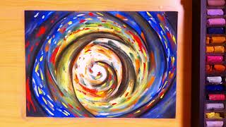 How To Paint Blue Spiral Abstract Painting In Soft Pastel | Art Tutorial