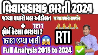 જગ્યા વધારો મહા આંદોલન + કેટલા ફોર્મ ભરાયા? Full Analysis વિદ્યાસહાયક ભરતી 2024 #tet1 #tet2024