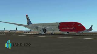 Norwegian Boeing 787 Dreamliner Takeoff From San Diego Airport in Infinite Flight