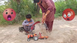 alghazi mini  tractor pulling mud loaded trolley | mini alghazi science project | Nadeem Vlog