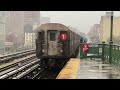 irt broadway line 1 trains with train of many colors @ 125th street r33ml r36wf r62a