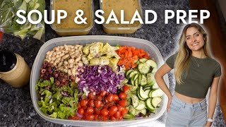 HEALTHY MEAL PREP! Mushroom Soup and a Huge Salad!
