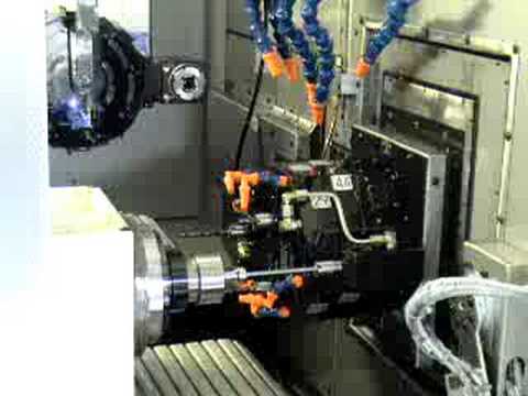 Swiss CNC Screw Machine Multi-turret - YouTube