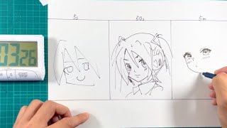 初音ミクを5秒、50秒、5分で描いてみた！#ボーカロイド