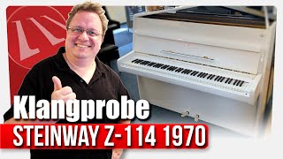 Klangprobe Steinway \u0026 Sons Z-114 Klavier, Bj. 1970 in weiß poliert