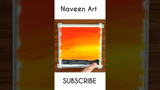 Sunset scenery drawing | Oil Pastels Drawing | Naveen Art