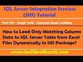 SSIS Part 152-Load Only Matching Column Data to SQL Server Table from Excel Files Dynamically