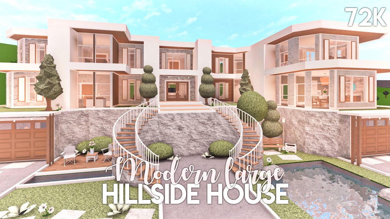 Large Modern Hillside House | Bloxburg Build - YouTube