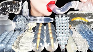 ASMR CLEAR FOODS 투명 디저트먹방, CLEAR HONEY JELLY, EDIBLE COMB,LIPSTICKS, FROG EGGS 새소리 병 DRINKING SOUNDS