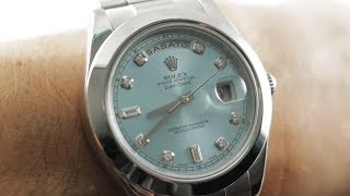 Rolex Day-Date II Platinum Glacier Blue Dial 218206 Rolex Watch Review