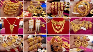 Matro 1 Gram Theke 😍 Biyer Sob Rokom Goyna o Gold Jewellery | Earrings/Necklace/Bala/Angti/Choker 17