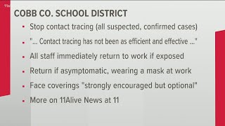Cobb County Schools to eliminate contact tracing as part of new COVID guidelines