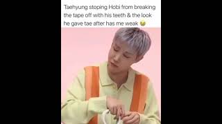 the look hobi gave tae #btsshorts #bts #taehyung #jhope