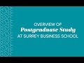 An Overview of Postgraduate Study at Surrey Business School