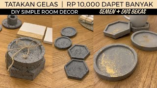 [ENG SUB] Kreasi semen dan kardus tatakan gelas | DIY home decor | DIY coaster from concrete