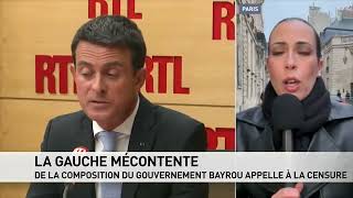 La gauche mécontente de la composition du gouvernement Bayrou appelle à la censure