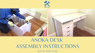 Tvilum Walden Desk with 5 Drawers Assembly Instructions (How to assemble Tvilum 5 drawer desk) Anoka