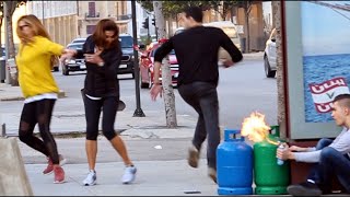 Run For Your Life (Butane Tank On Fire Prank)