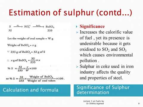 Lecture 5/Fuels/Ultimate Analysis Of Coal/B.Tech/Engineering Chemistry ...