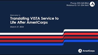 Translating VISTA Service to Life After AmeriCorps (3/27/24)