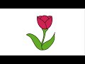 How to draw Tulip 🌷 Flower / Easy Drawing ideas for Kids